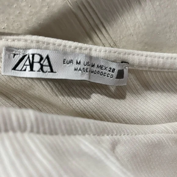 Zara white/ cream cotton ribbed halter bodysuit size M - Picture 8 of 10